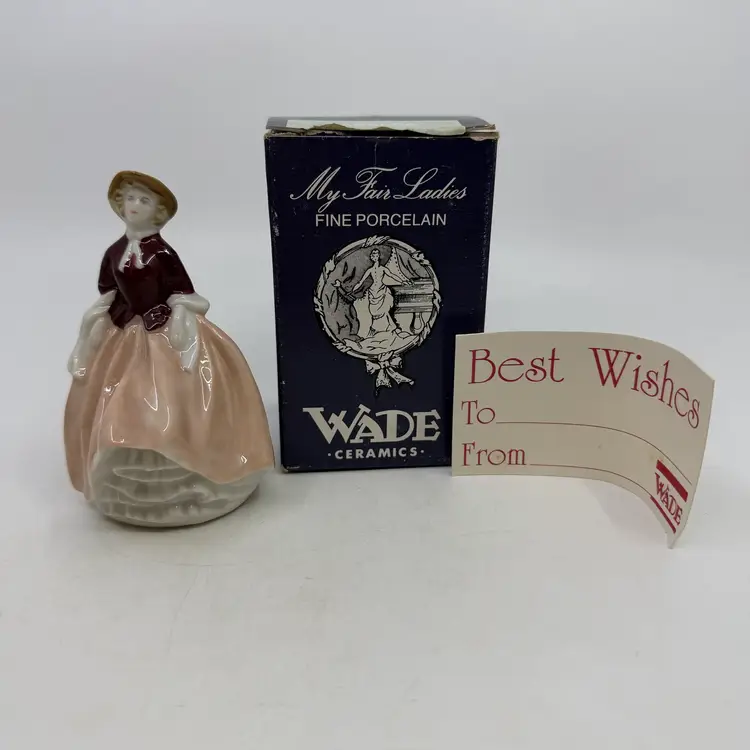Vintage Wade Pottery Ceramics Lady Figurine My Fair Ladies Fine Porcelain Amanda W/ Original Box And Insert Collectible Marvin England
