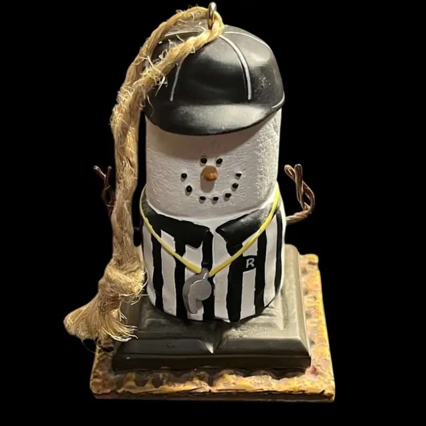 The Original S’mores Referee Marshmallow Snowman Ornament