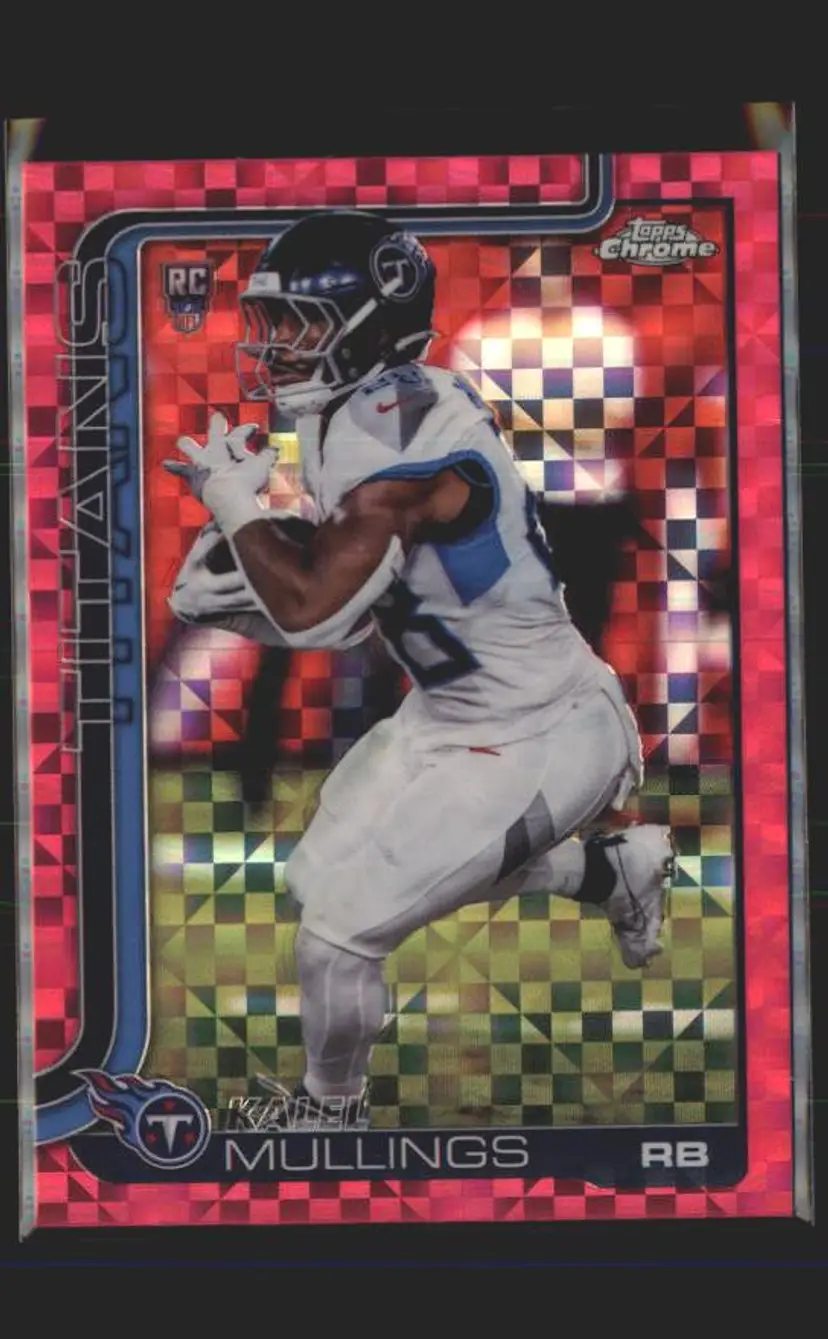 Kalel Mullings 2025 Topps Chrome #309 Hot Pink X-Fractor - (140) - Tennessee Titans