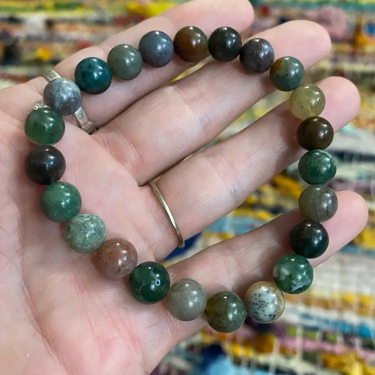 Indian Agate Crystal Bracelet Genuine Crystal 7” (avg Wrist Size)