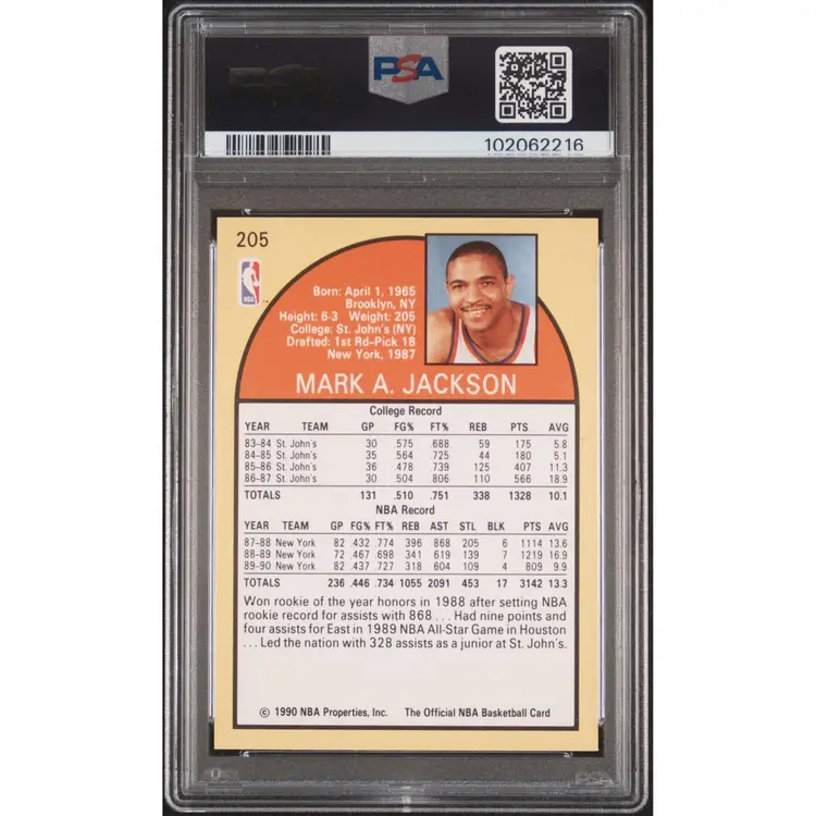 PSA 9 1990 Hoops Mark Jackson Menendez Brothers Courtside