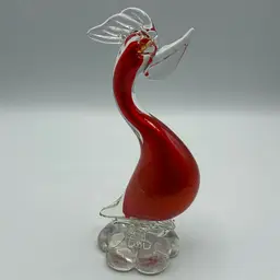 50% off was 45 Beautiful Orange Gold Sommerso Art Glass Bird