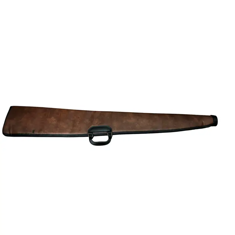 Long Gun Case Rifle Shotgun Bag Padded Soft Case Brown Leather Handle 48”