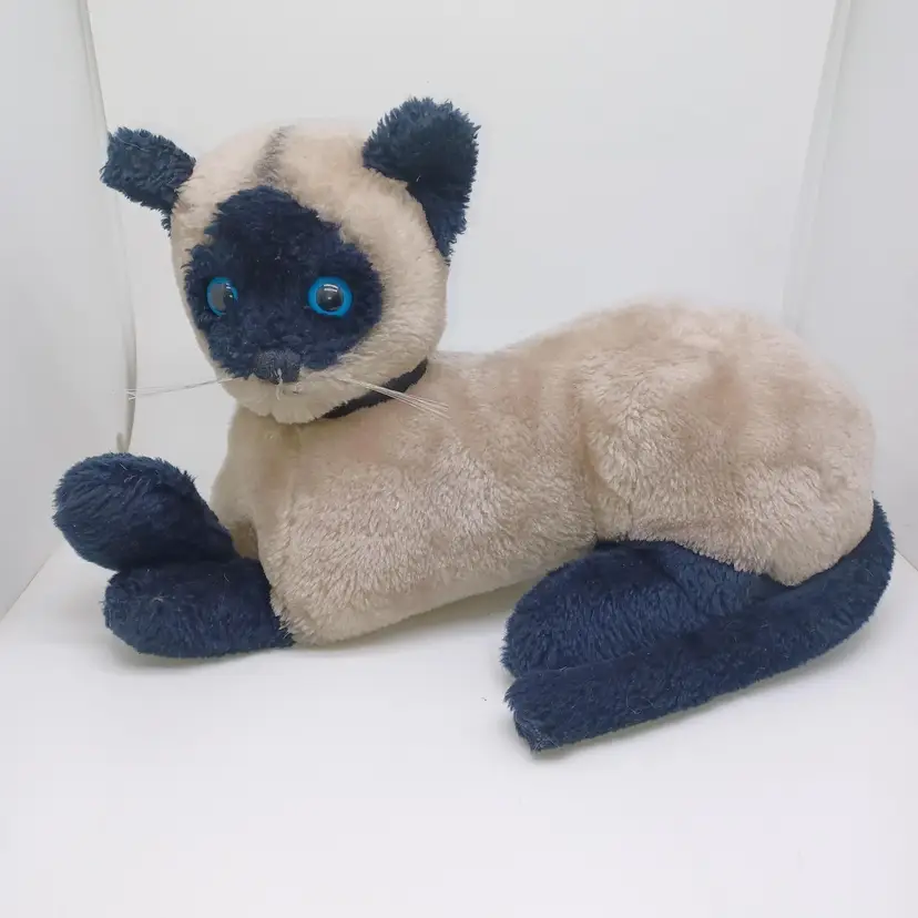 Vintage 1973 R Dakin Siamese Cat Large Plush Stuffed Animal Kitty