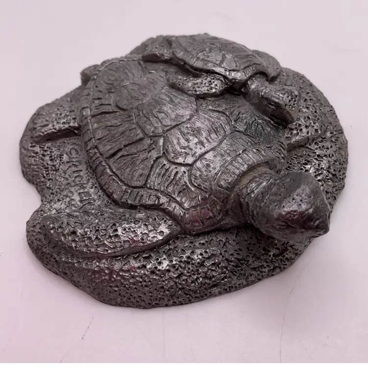 POW2 VTG 2004 Michael Ricker Pewter Turtle Figurine Numbered & Signed 3.25”