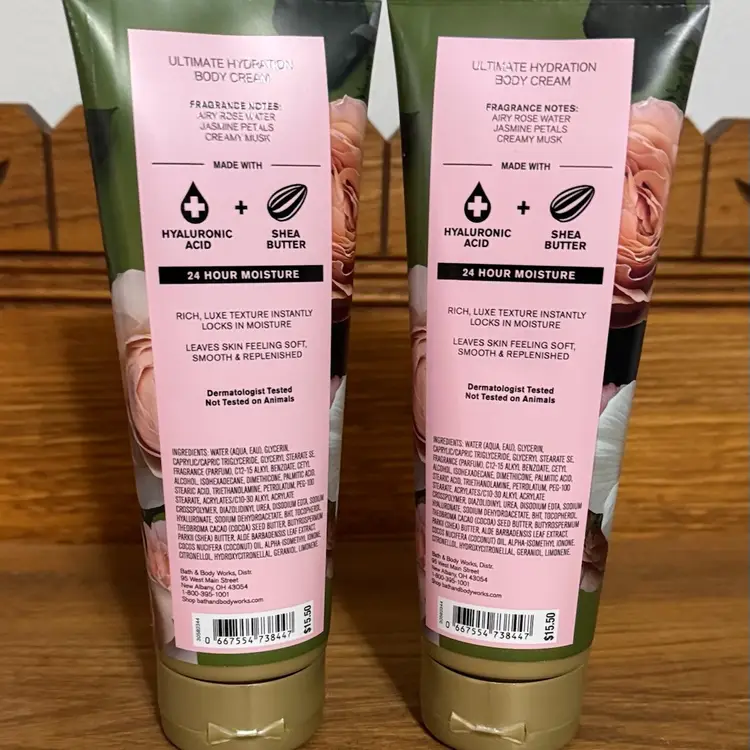 2 x Bath and Body Works Rose Ultra Shea Body Cream Lotion Moisturizer 8 fl oz