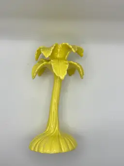 Fitz And Floyd Yellow Porcelain Daffodil Shaped Candle Holder 7.5”