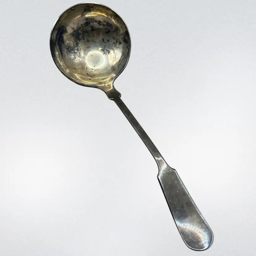 Antique Bailey Banks & Biddle Silver Plated Soup Ladle Colonial Pattern 9.5”