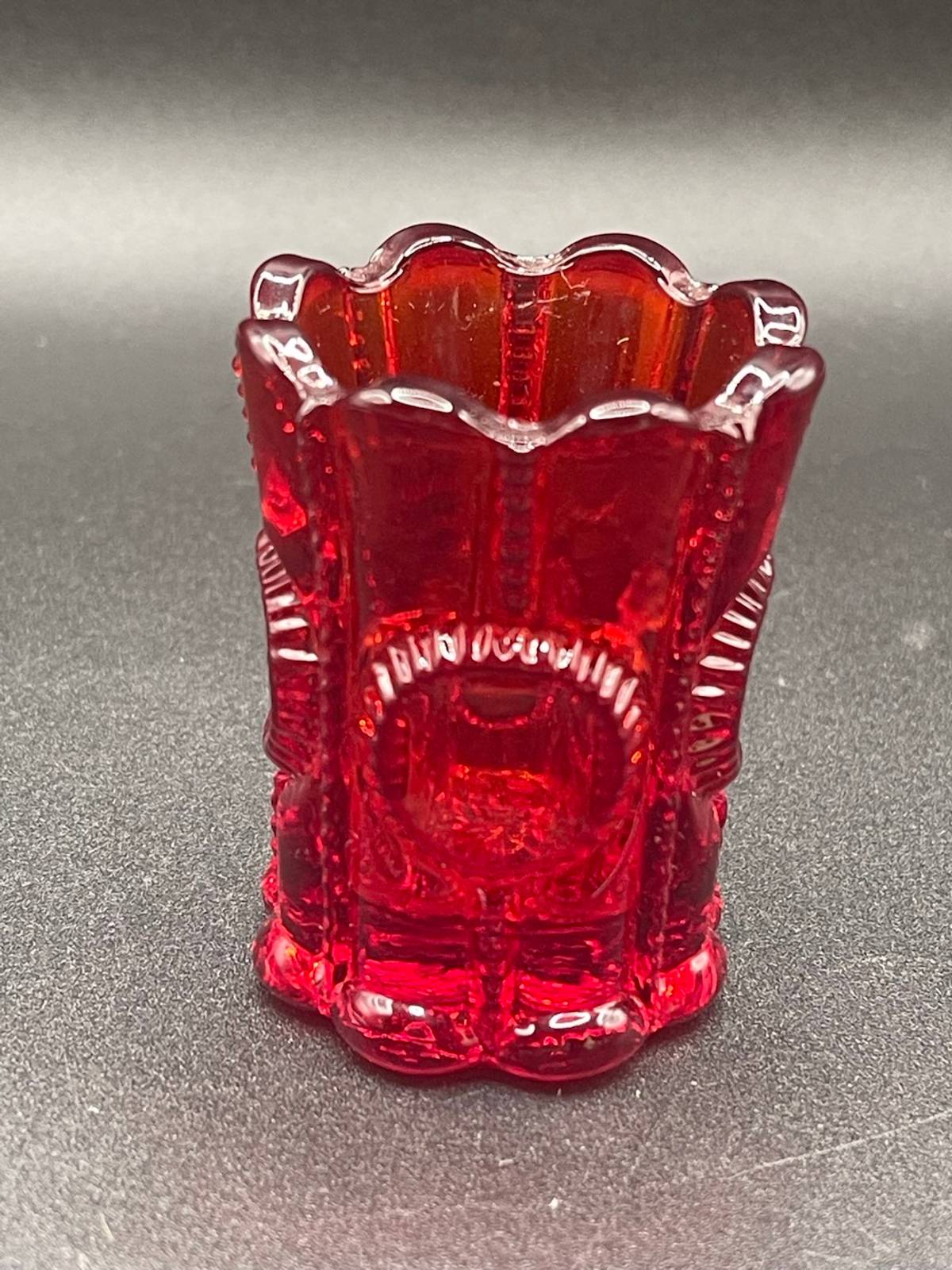 Niknax · Vintage LG Wright Ruby Red Toothpick Holder
