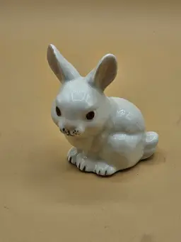 Small 3"H White Bunny Ceramic Figurine