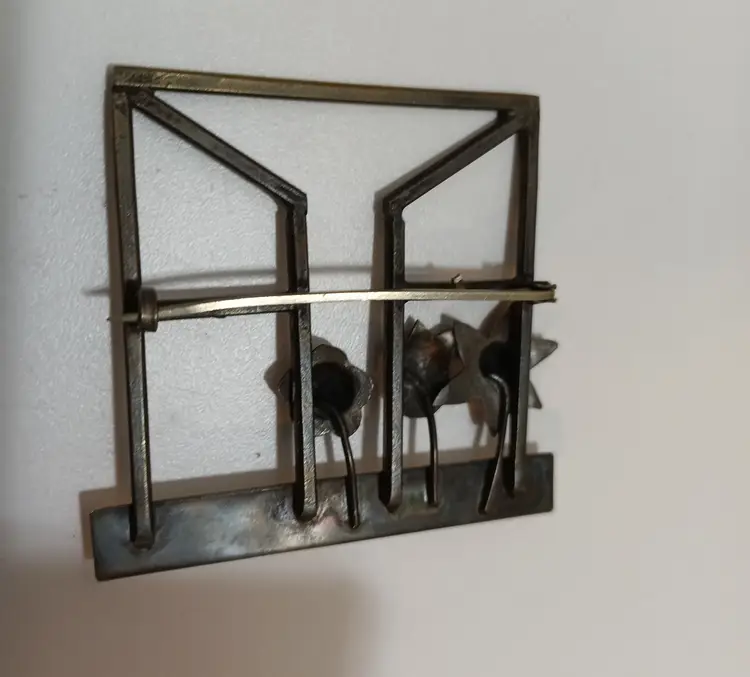 Artisan Made Floral Window  Brooch