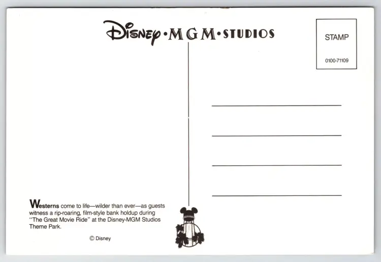 Postcard Westerns Come to Life Great Movie Ride MGM Studios Florida Disney ACME - 7986