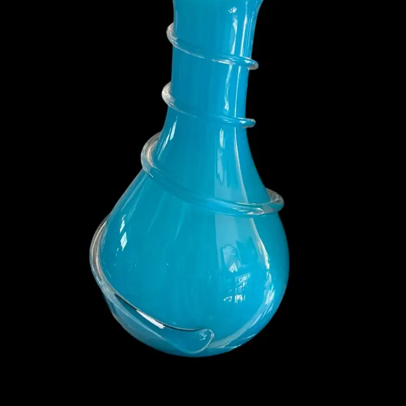 Gorgeous Turquoise Art Glass Vase