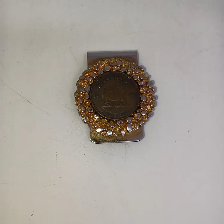 Vintage 1980 Krugerrand Pseudo Fyngoud Coin With Faux Gold Nugget Design Slide