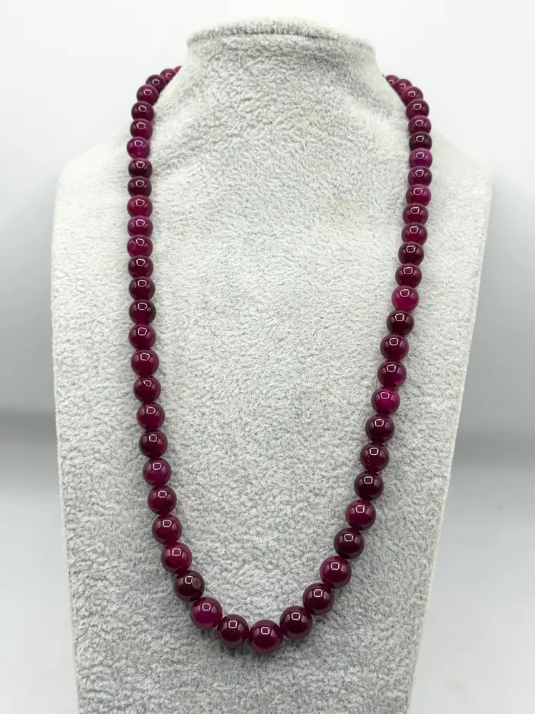 Vintage purple stone beaded long necklace