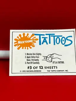 1993 Topps Nicketoons Tattoos #3 /2