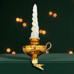 Mistletoe European Blown Glass Vintage Christmas Ornament Candlestick Clip On