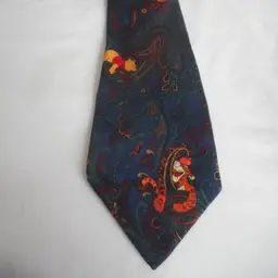 Vintage Disney Silk Navy Burgundy Paisley tie Tigger and Pooh necktie
