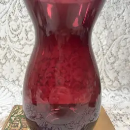 Amethyst, Plum Purple Hand Blown Flashed Tulip Vase 8" X 4.5"