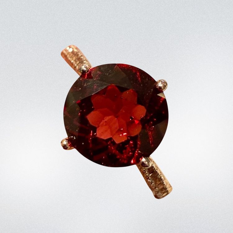 Classic Treasures 14k Rose Gold Over Sterling Silver Rhodolite Garnet & White Sapphire Ring Size 7 NWT
