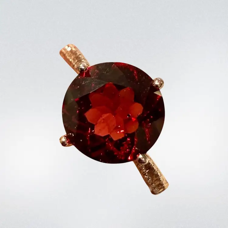 Classic Treasures 14k Rose Gold Over Sterling Silver Rhodolite Garnet & White Sapphire Ring Size 7 NWT