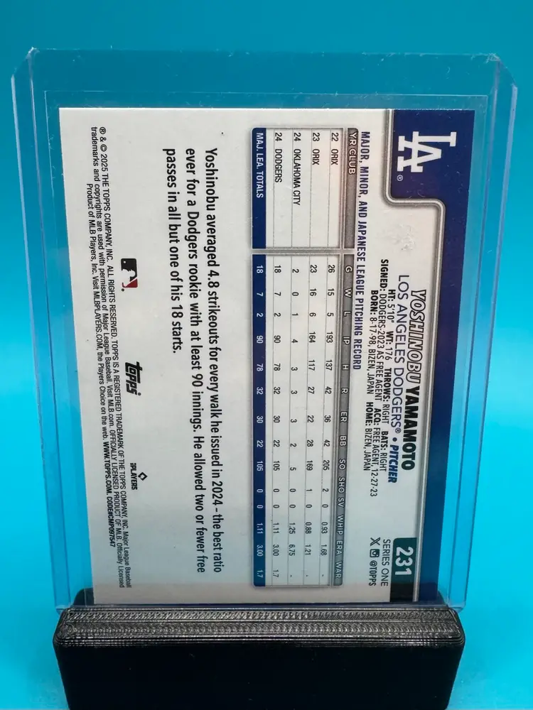 Yoshinobu Yamamoto Topps Montgomery Club Future Stars Foil Los Angeles Dodgers