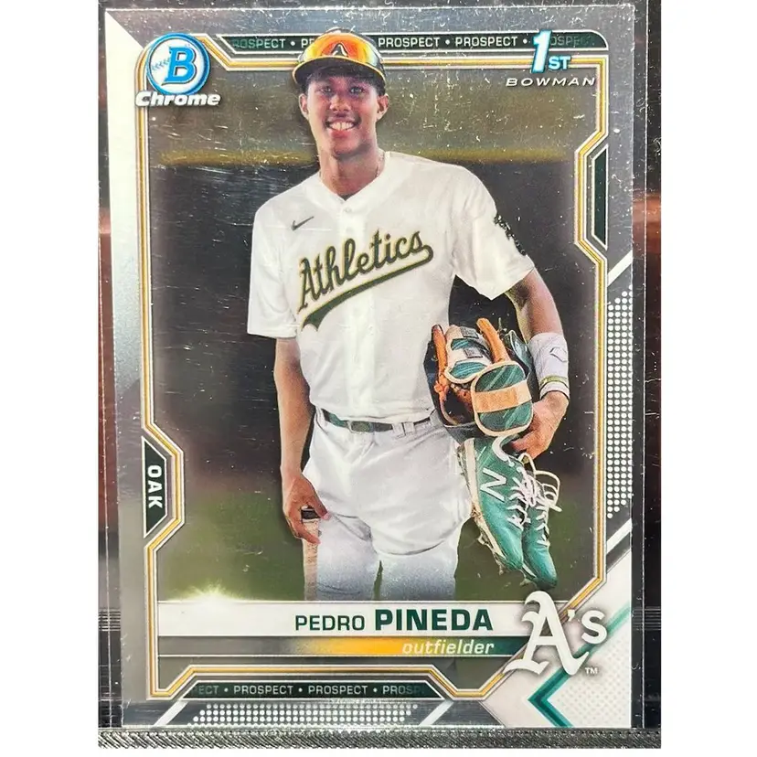 Pedro Pineda Oakland Athletics / Oakland A’s 2021 1st Bowman Chrome