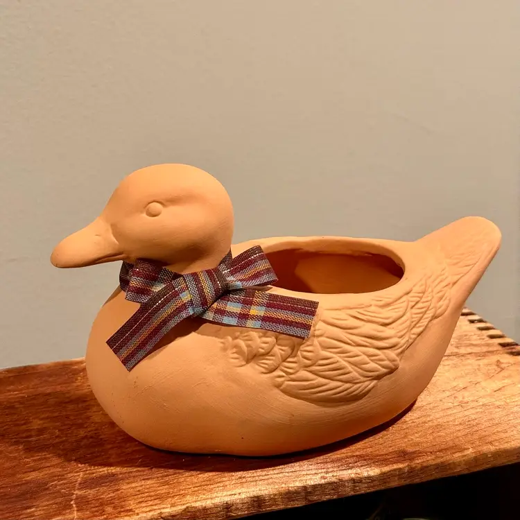 Terracotta Duck Planter / Decor