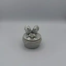 Vintage Iridescent Love Birds Trinket Box