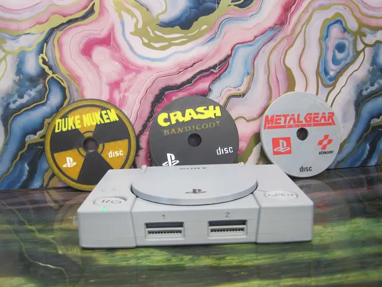 Play Station 1 Coaster Holder And Coasters 3D Printed