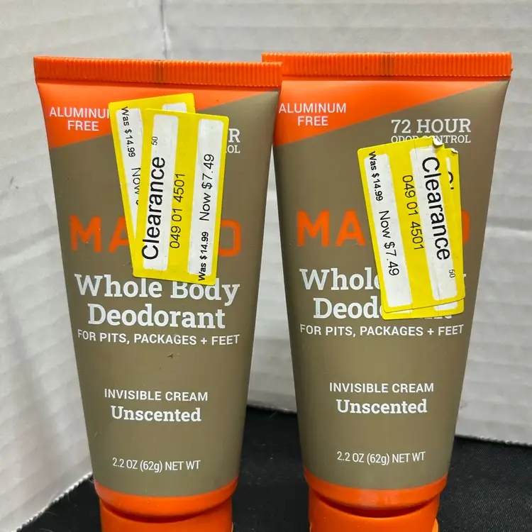 Mando Whole Body Deodorant Cream Unscented X2