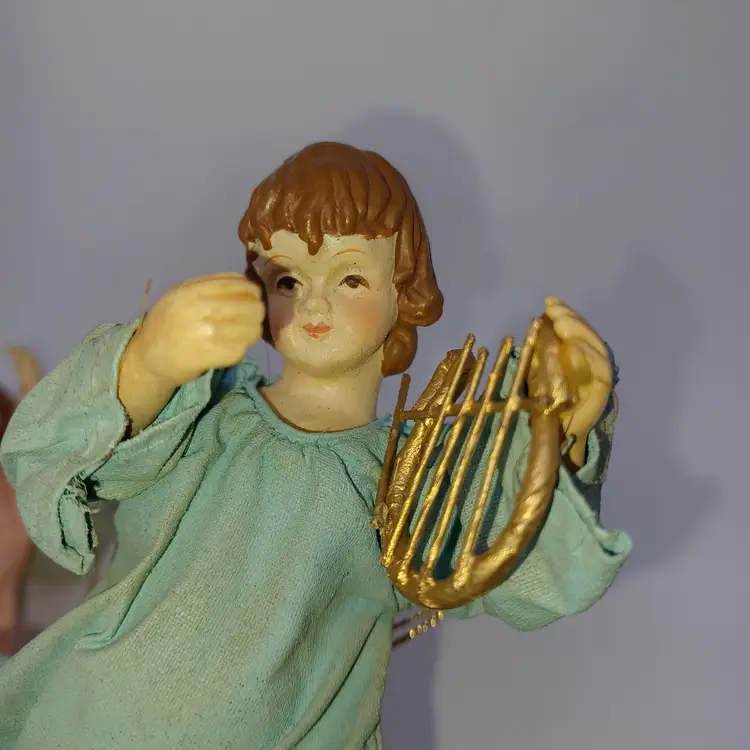 Two Vintage Clothtique Angel Cherubs Blue & pink 5 in Kurt Adler