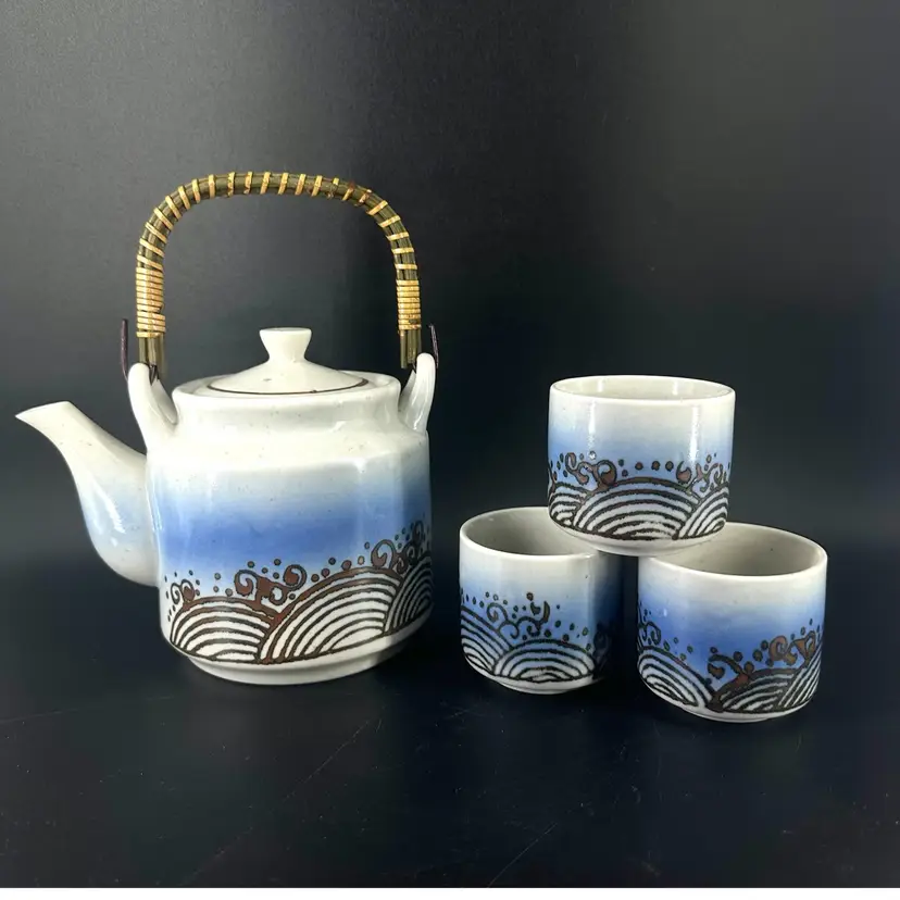 Otagiri Original Handcrafted Lidded Teapot With Tea Cups Set