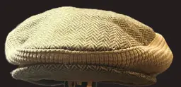 The Edinburgh Woollen Mill Herringbone Brown Flat Cap With Knitted Band