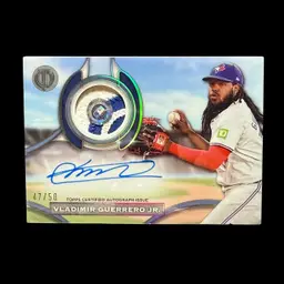 Vladimir Guerrero Jr. 2025 Topps Tribute Auto Patches #APA-VG 47/50 Game Used