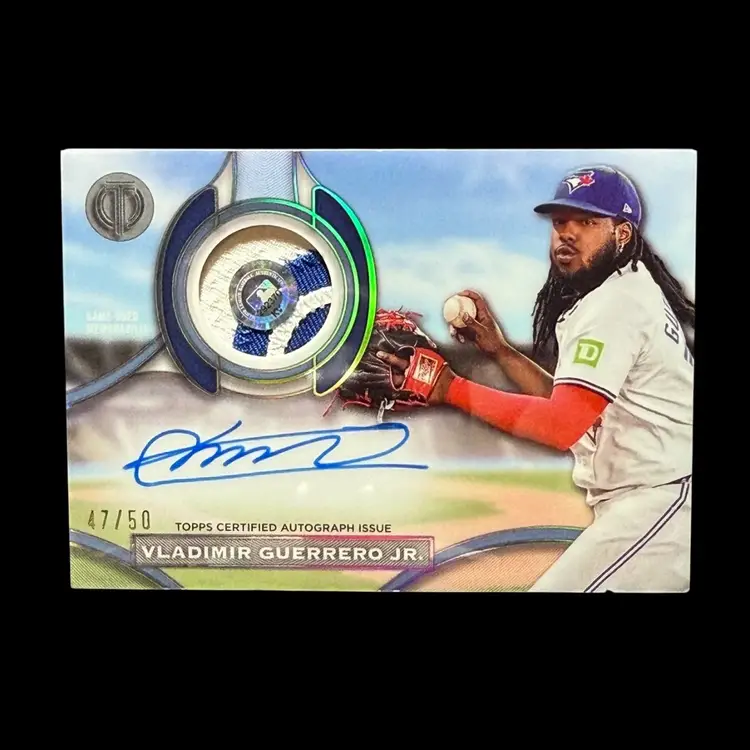 Vladimir Guerrero Jr. 2025 Topps Tribute Auto Patches #APA-VG 47/50 Game Used