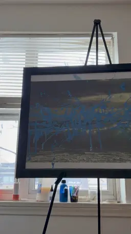 Bluesy Fluids - 24x16 Original Painting