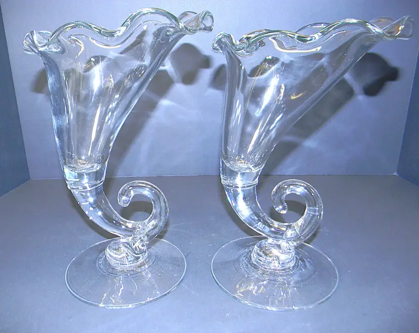 Cornucopia Clear Vases Set of 2