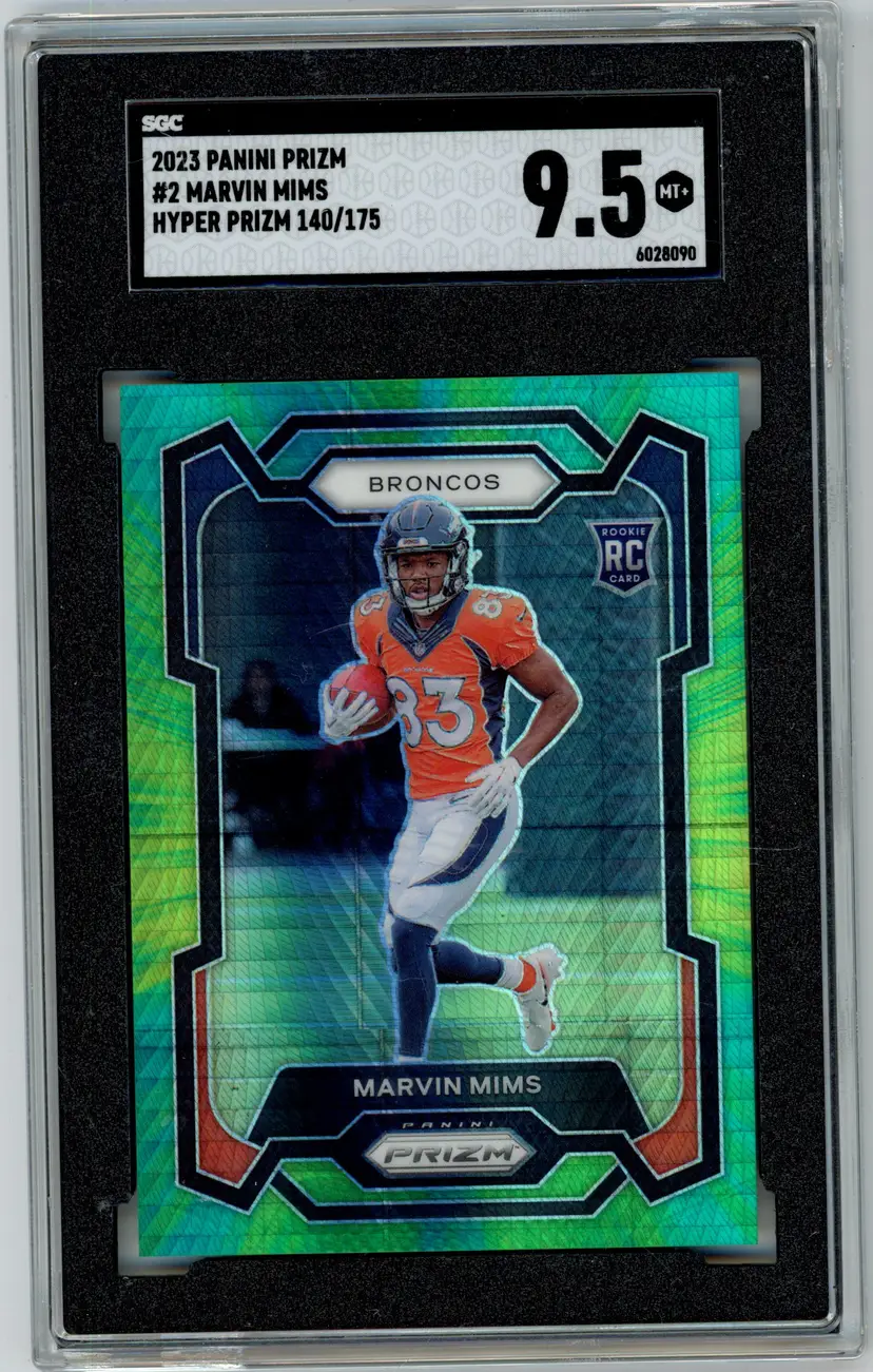 2023 Panini Prizm MARVIN MIMS RC Rookie /175 Hyper Prizm SP #2 BRONCOS SGC 9.5 MT+