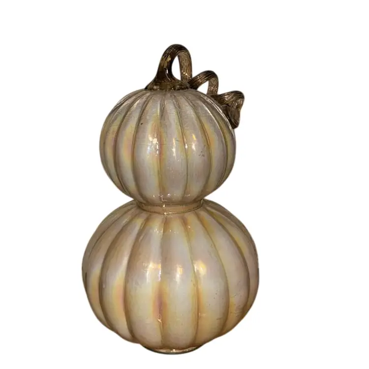 Glass Art Pumpkin Double Decker 11” x 7”