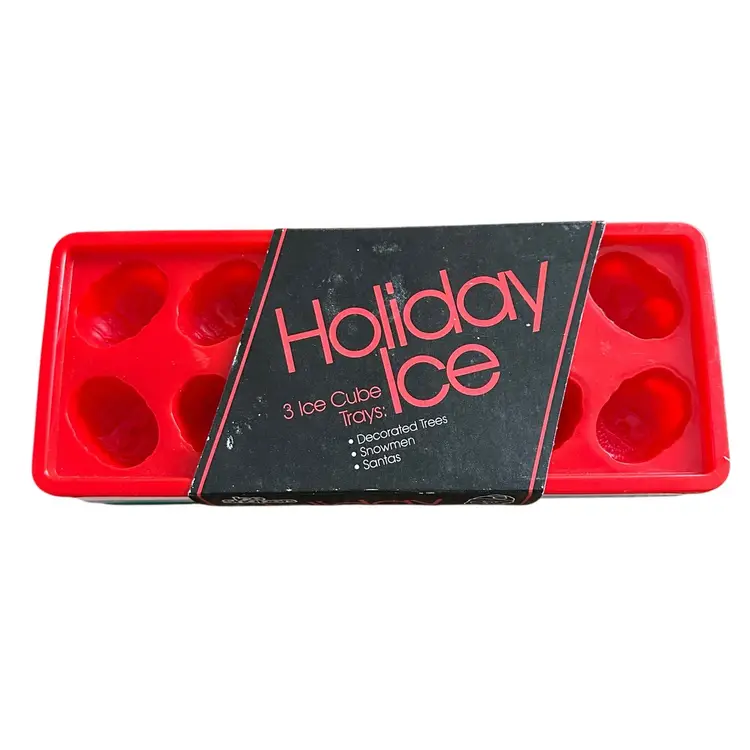Ice Shapers Holiday Ice Cube Trays Christmas Tree, Snowman And Santa New Old Stock