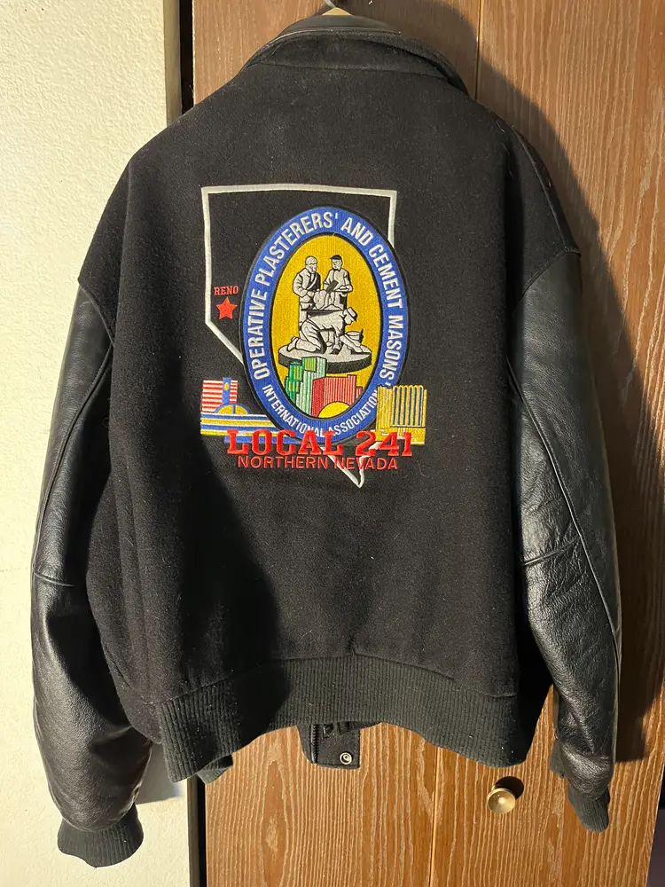 Vintage NEMESIS Local 241 Union Jacket 2XL Wool Leather Reno NV Made in USA