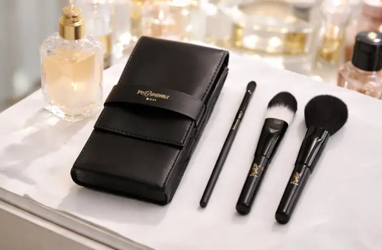 YSL Beaute brush Set + Travel Brush Case (3-Piece Set)