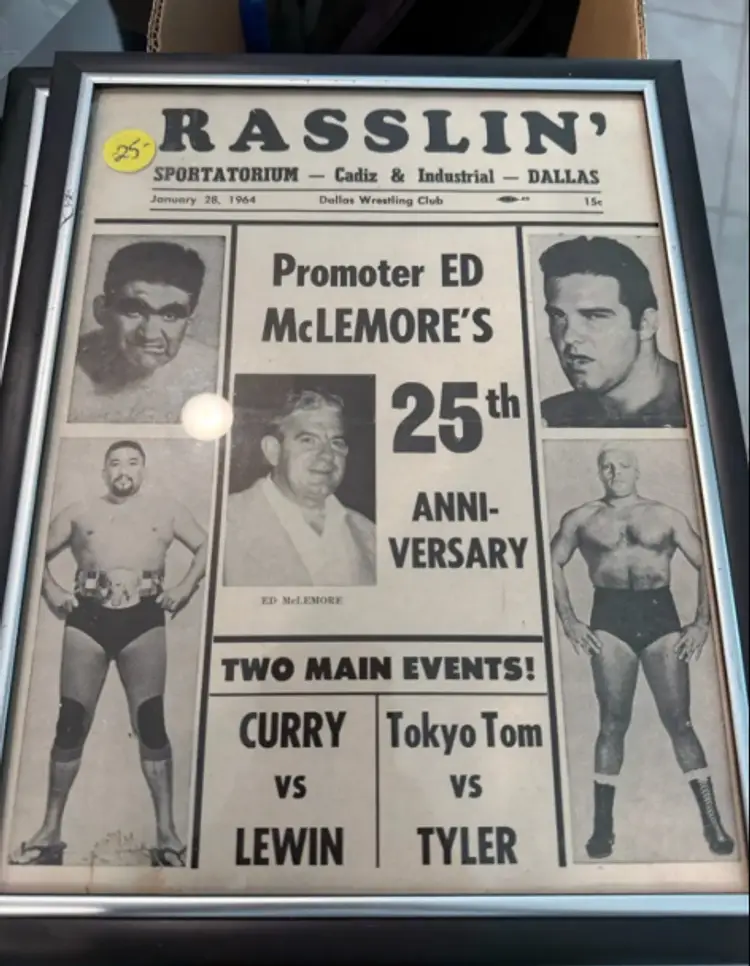 Lot of 9 Vintage Texas Wrestling Programs and papers