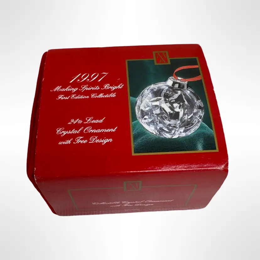 Vintage Madison Avenue Lead Crystal Tree Design Ornament 1997 NIB Made In Czech Republic