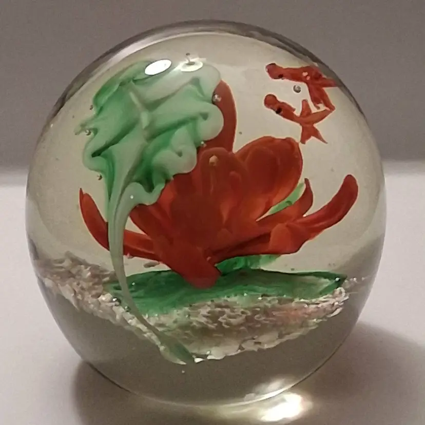 Vintage Chinese 'Bad Attempt At Faking A Baccarat!' lol! Art Glass Lampwork Magnum Paperweight