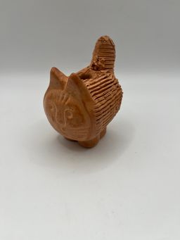 Terra Cotta Cat Kitty Kitten Handmade Mexico Textured
