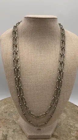 Vintage Silver Tone Necklace Signed Kramer