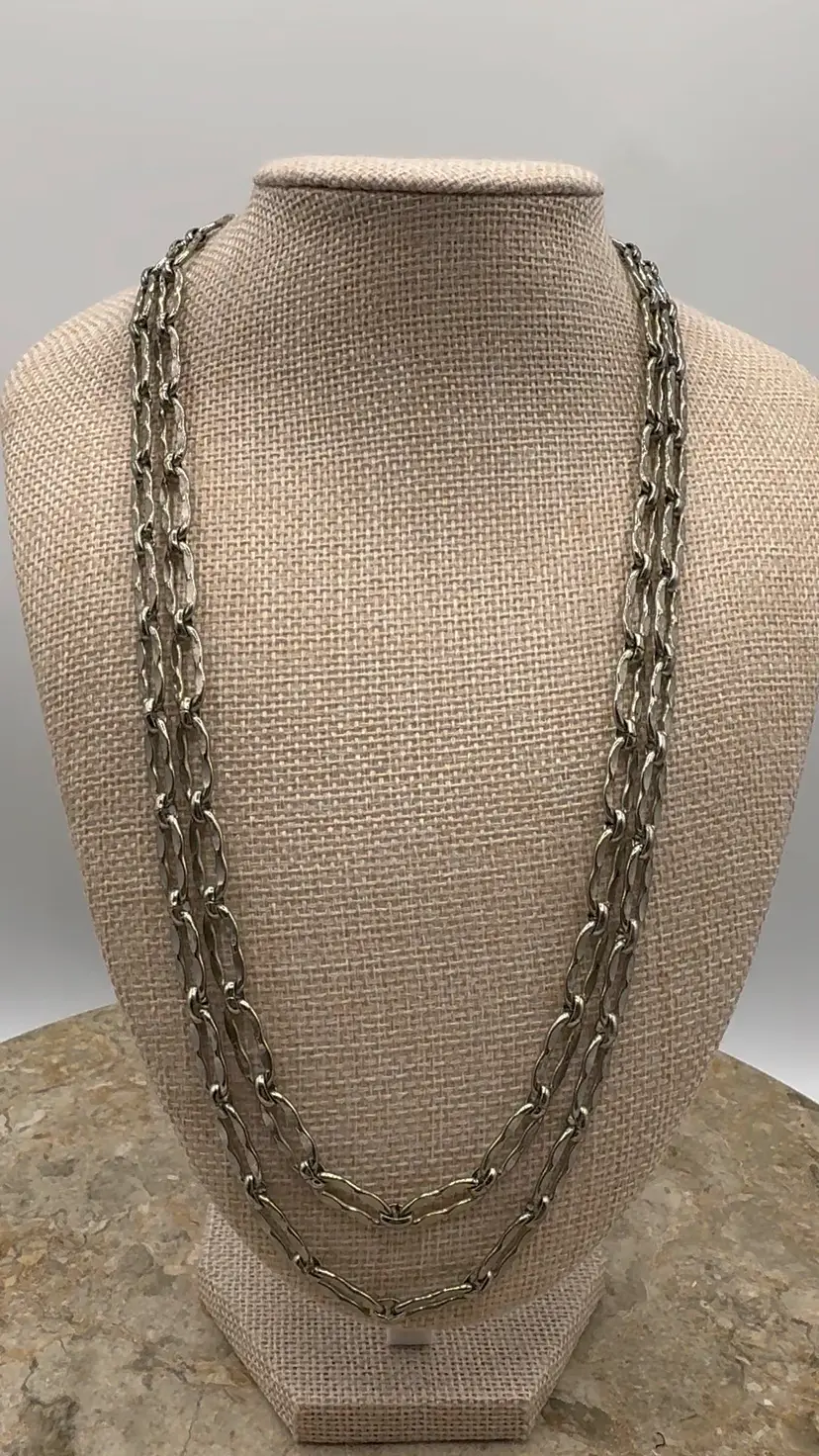 Vintage Silver Tone Necklace Signed Kramer