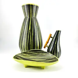 MCM Ravnild Danmark Keramik Black Yellow Pottery Set